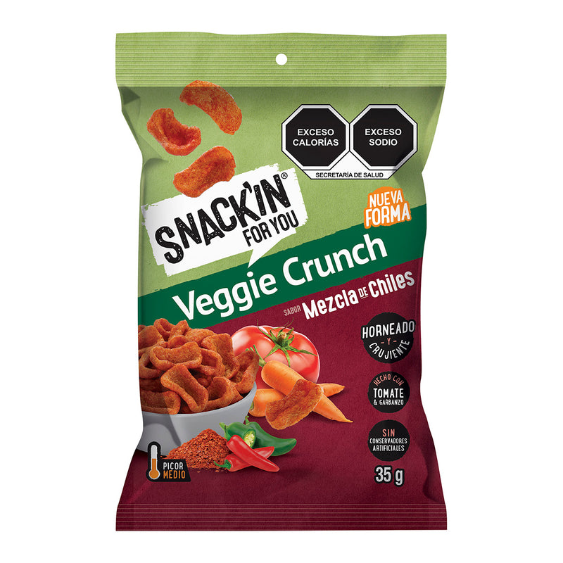 Veggie Crunch Tomate Mezcla de Chiles SNACK'IN FOR YOU 35 g