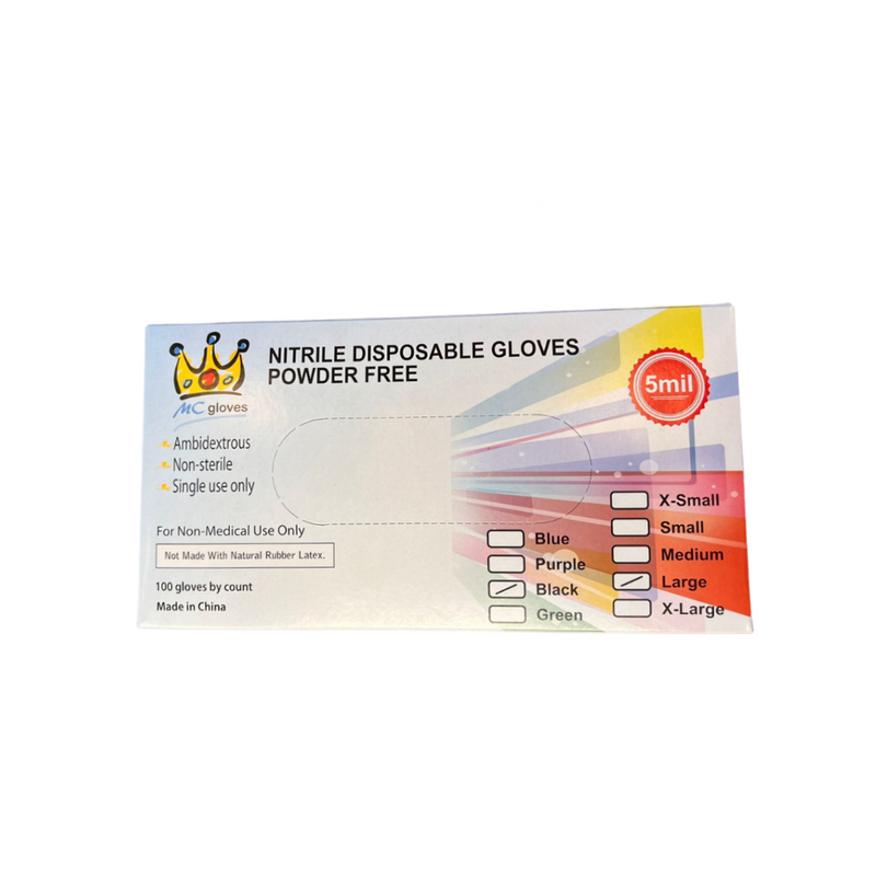 Guantes Negros De Nitrilo 100 pzas