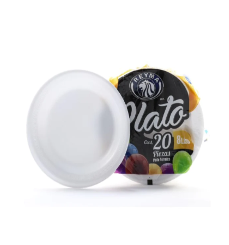 Plato Liso 8' 20 pzas